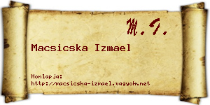 Macsicska Izmael névjegykártya